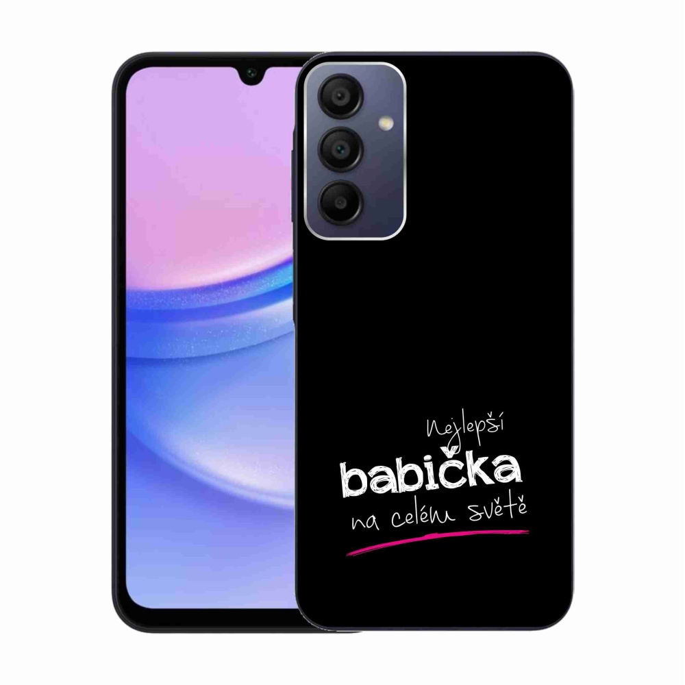 Gél borító mmCase Samsung Galaxy A15 4G/5G - legjobb nagymama 4 fekete háttérrel