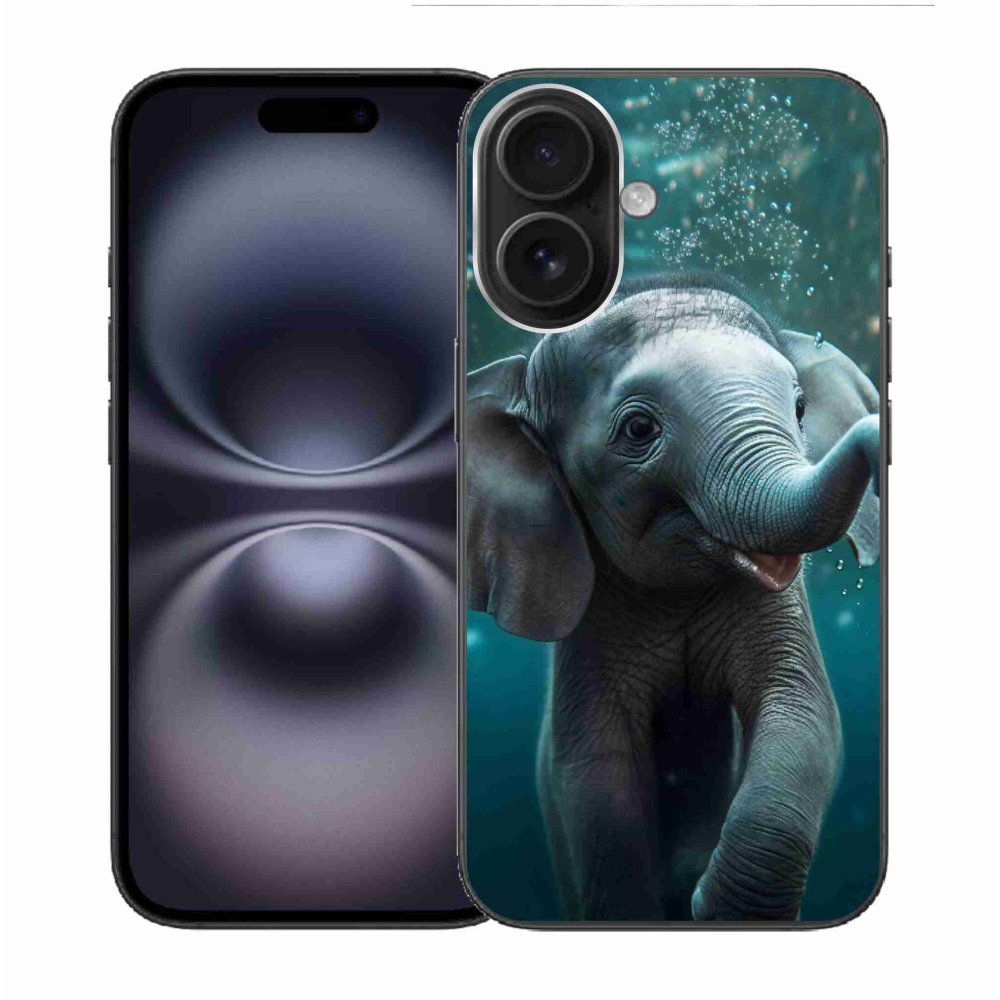 Zselés borítás mmCase iPhone 16 készülékhez - elefánt a víz alatt