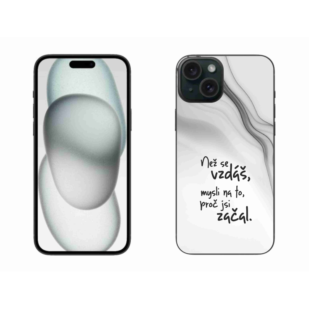 Gél borítás mmCase iPhone 15 Plus készülékhez - idézet 2 fehér háttér