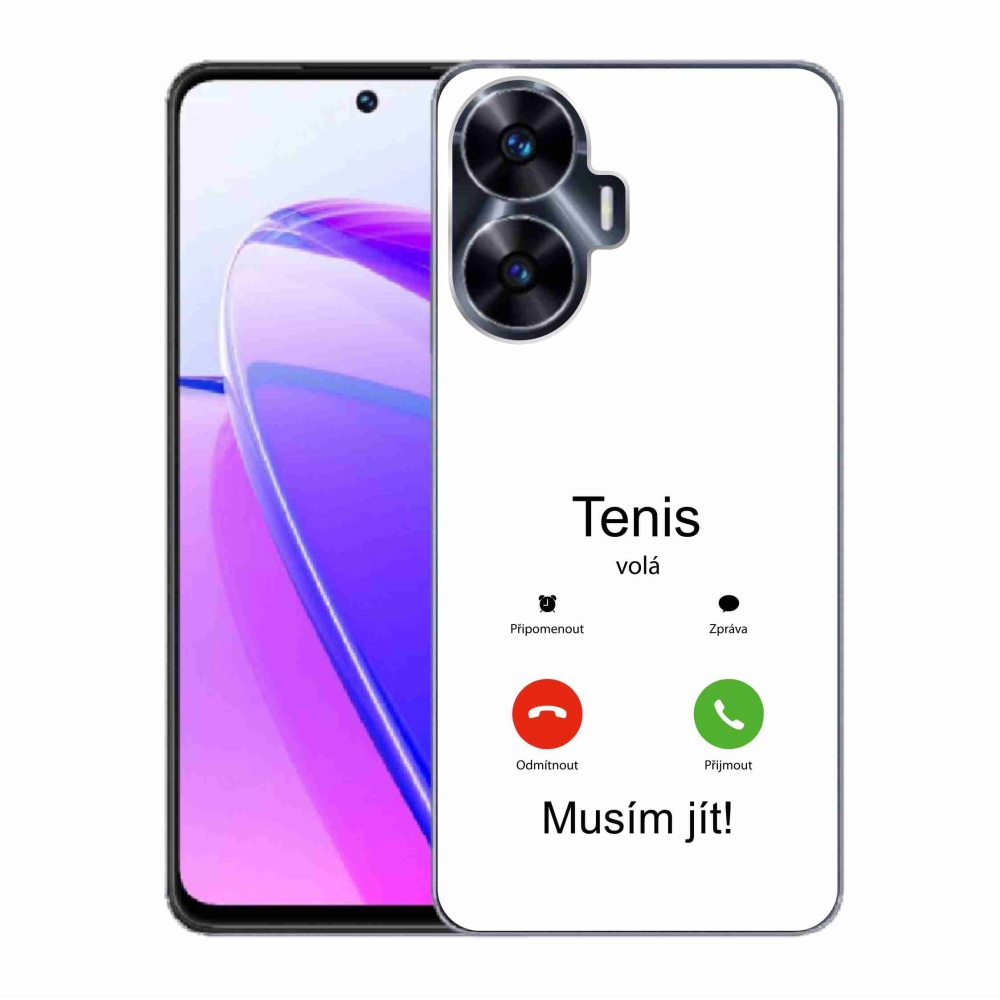 Gél borítás mmCase a Realme C55-ön - teniszhívások fehér háttérrel