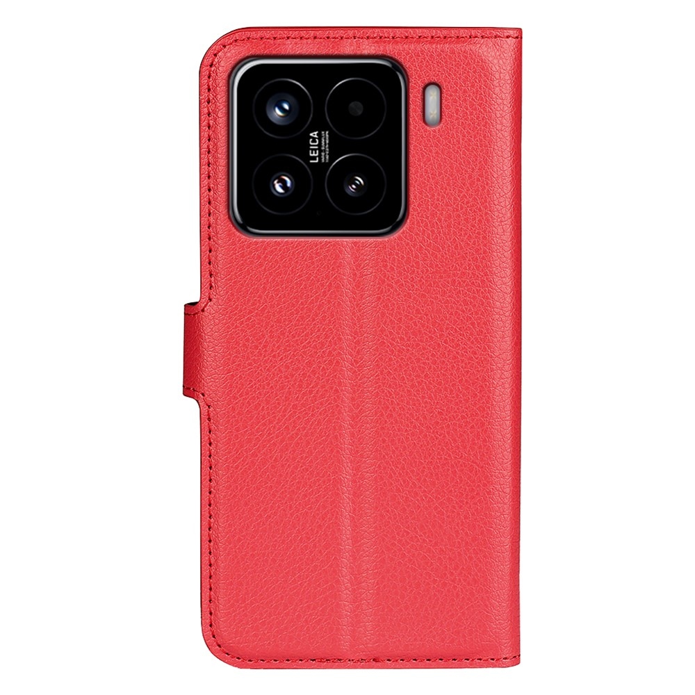 Litchi könyv tok a Xiaomi 15-öshöz - piros