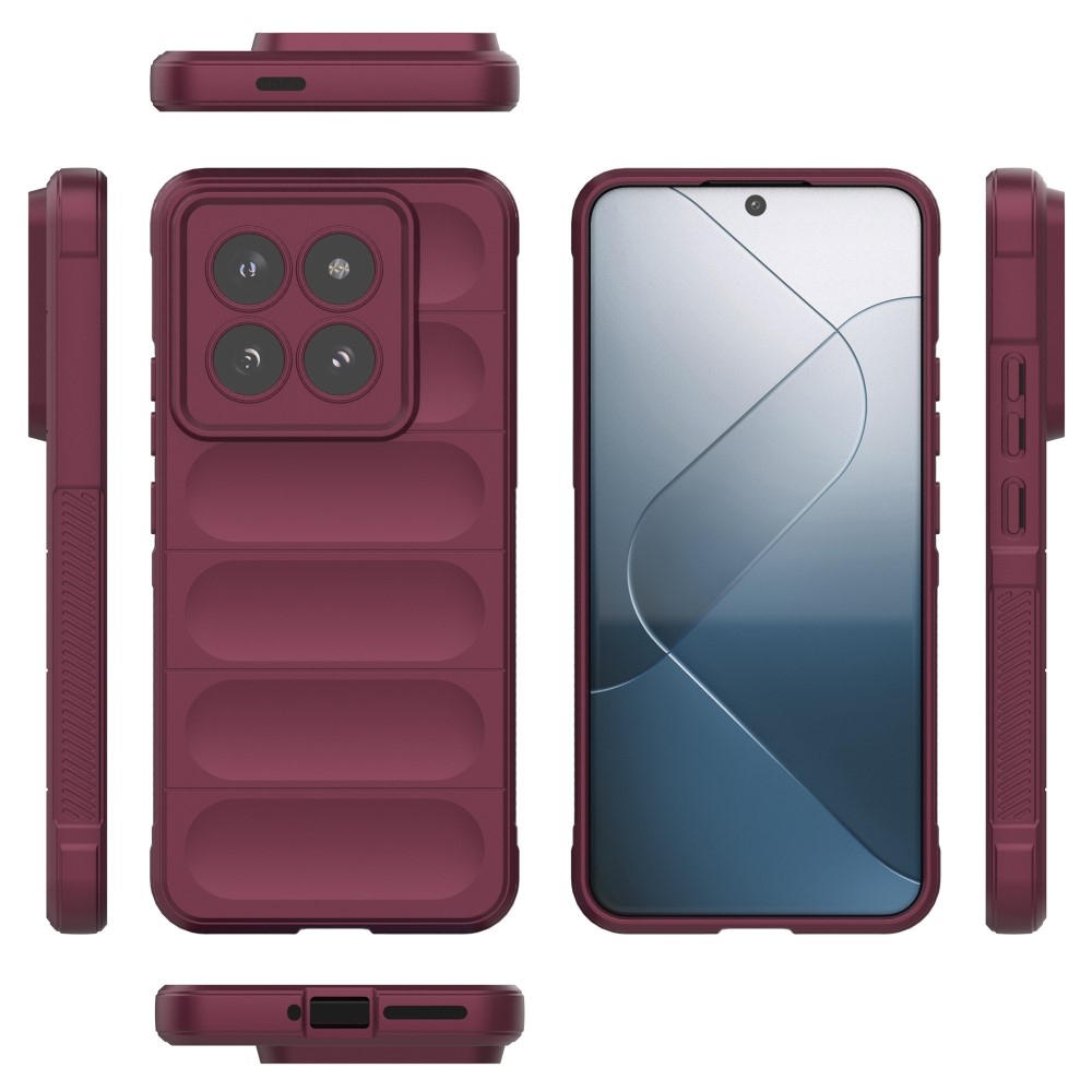 Rugg tartós zselés tok Xiaomi 14 Pro - bordó színben