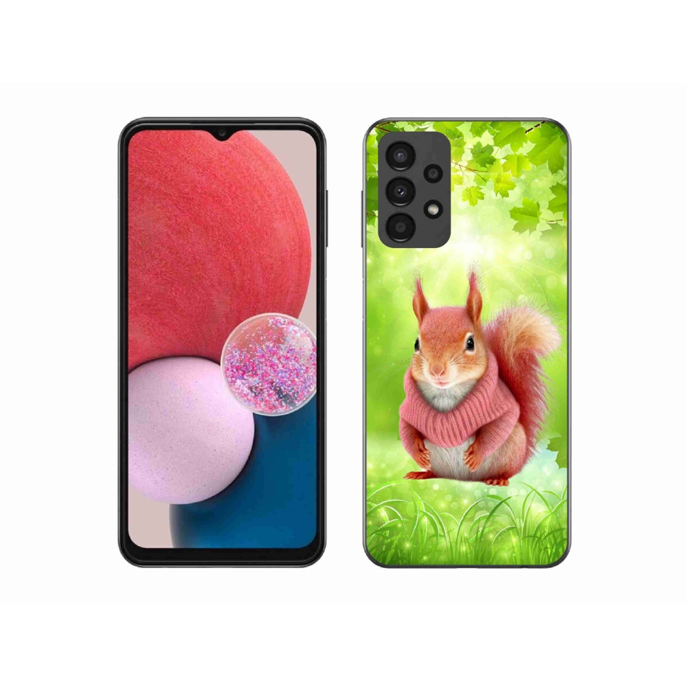 Zselés borítás mmCase Samsung Galaxy A13 4G készülékhez - mókus pulóverben