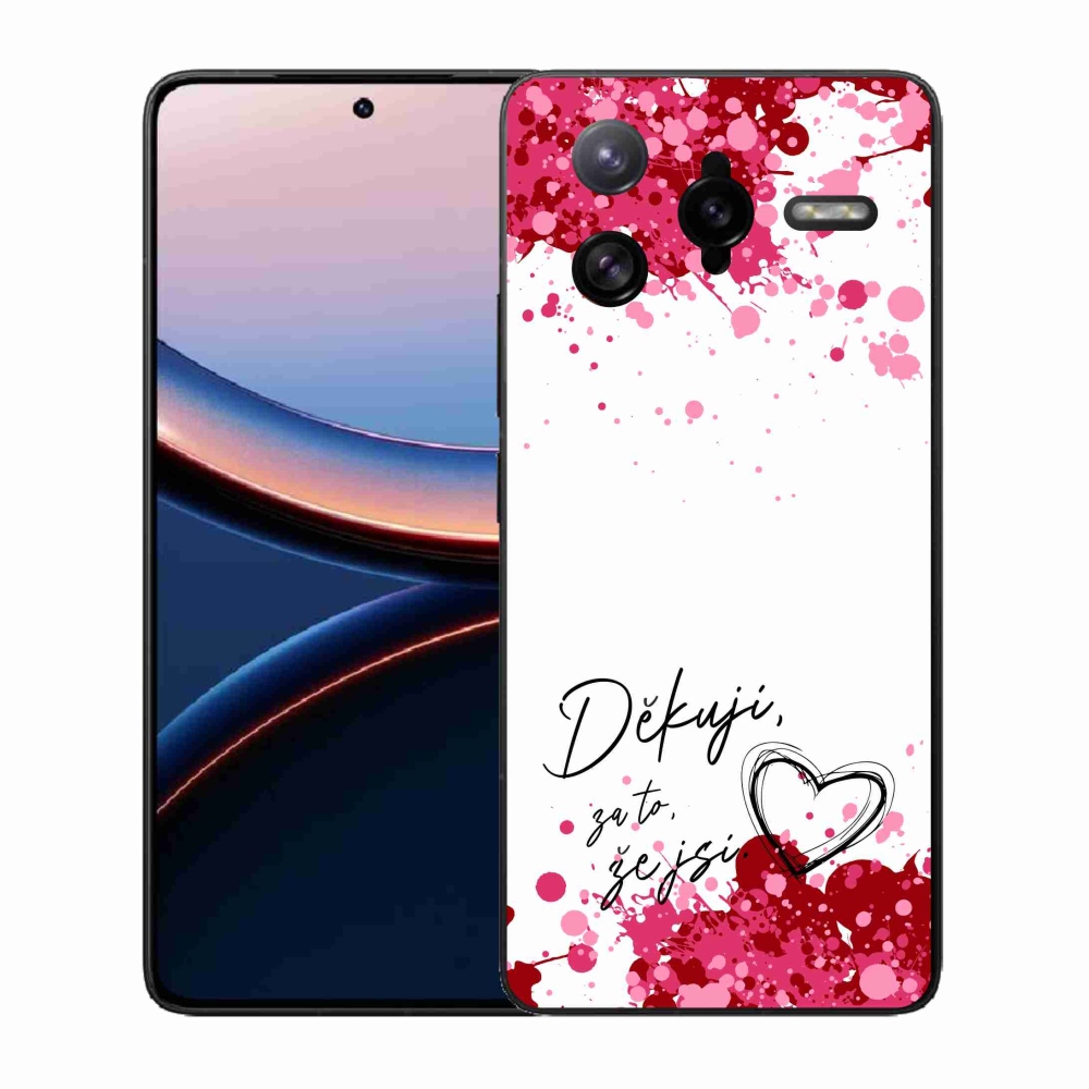 Gél borító mmCase a Xiaomi Poco F7 Ultra számára - szerelmes szöveg 2 fehér háttér