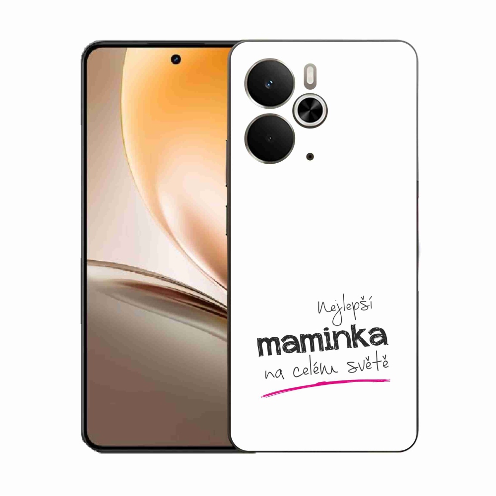 Gél borító mmCase a Realme 14 5G-n - legjobb anya 4 fehér háttérrel