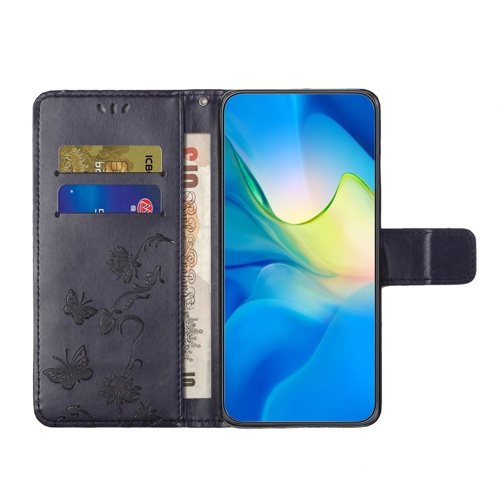 Virágos könyv tok Samsung Galaxy S25 Edge készülékhez - sötét lila