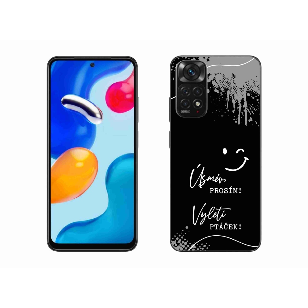 Gél borító mmCase a Xiaomi Redmi Note 11S 4G-hez - vicces szöveg 4 fekete háttérrel