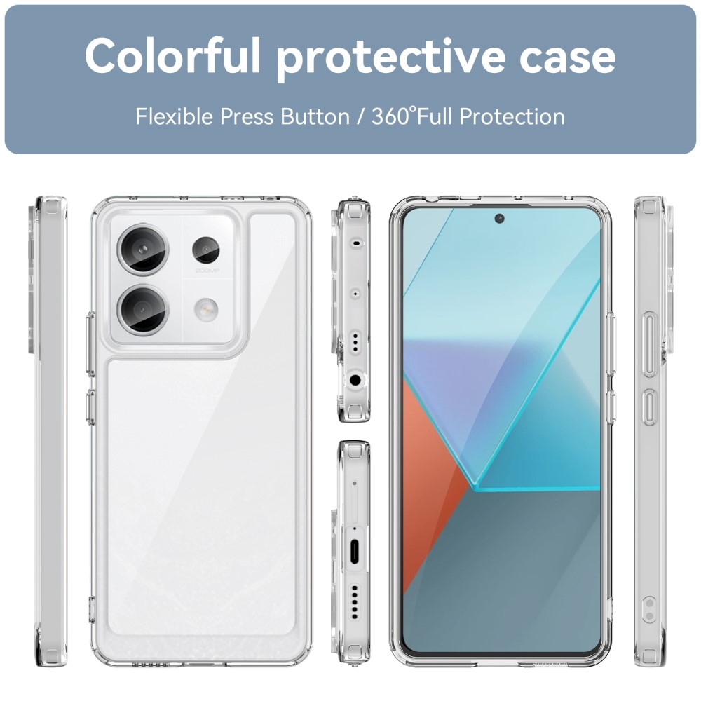 Gél tok kemény hátlappal a Xiaomi Redmi Note 13 Pro 5G/Poco X6 5G számára - átlátszó