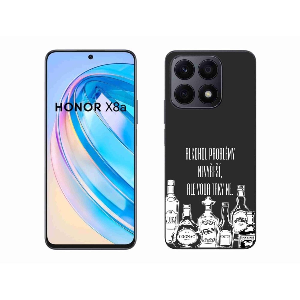 Gél borító mmCase a Honor X8a számára - vicces szöveg fekete háttérrel