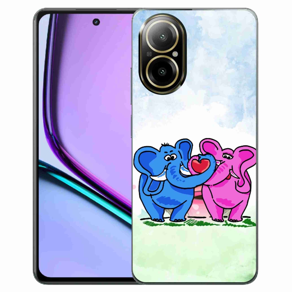 Gél borítás mmCase a Realme C67 készülékhez - szerelmes elefántok