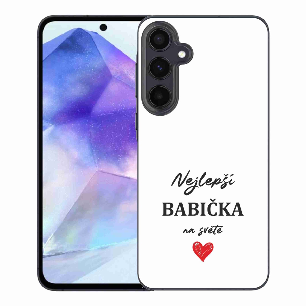 Gél borító mmCase a Samsung Galaxy A55 5G - a legjobb nagymama 1 fehér háttérrel