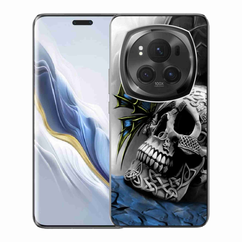 Gél borítás mmCase a Honor Magic 6 Pro 5G készülékhez - pillangó és koponya