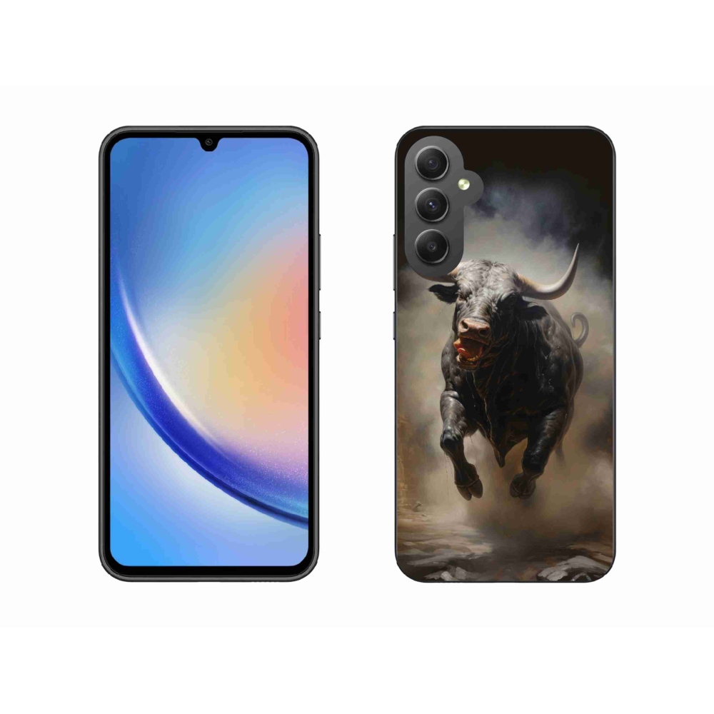 Zselés borítás mmCase Samsung Galaxy A34 5G - dühös bika számára