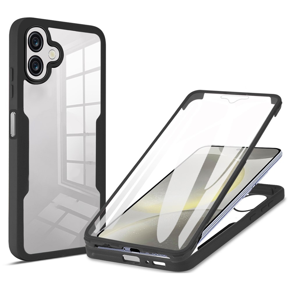 Akril zselés tok a Samsung Galaxy A06 4G képernyővédő keretével - fekete