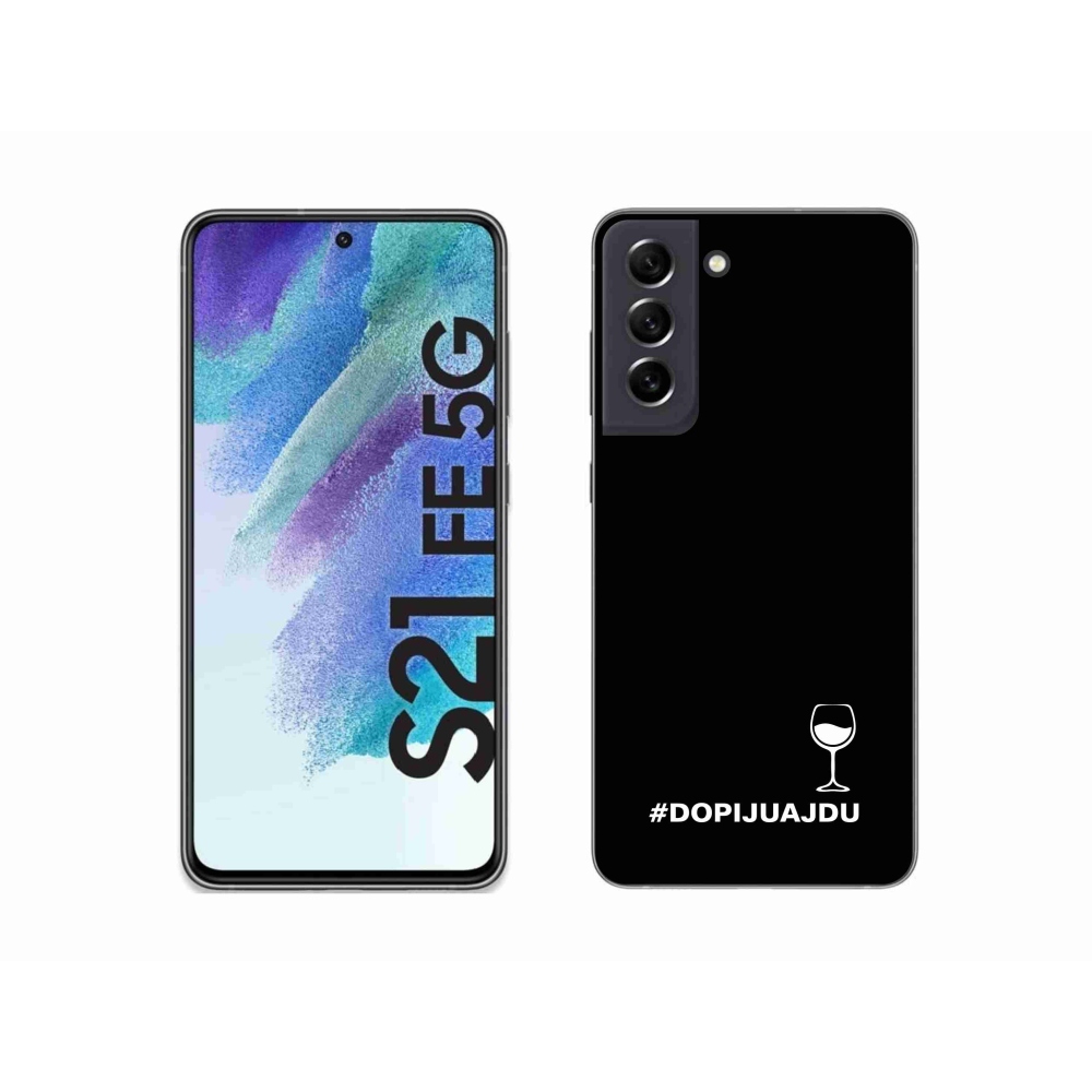 Gél borítás mmCase Samsung Galaxy S21 FE 5G - bor motívum fekete háttérrel