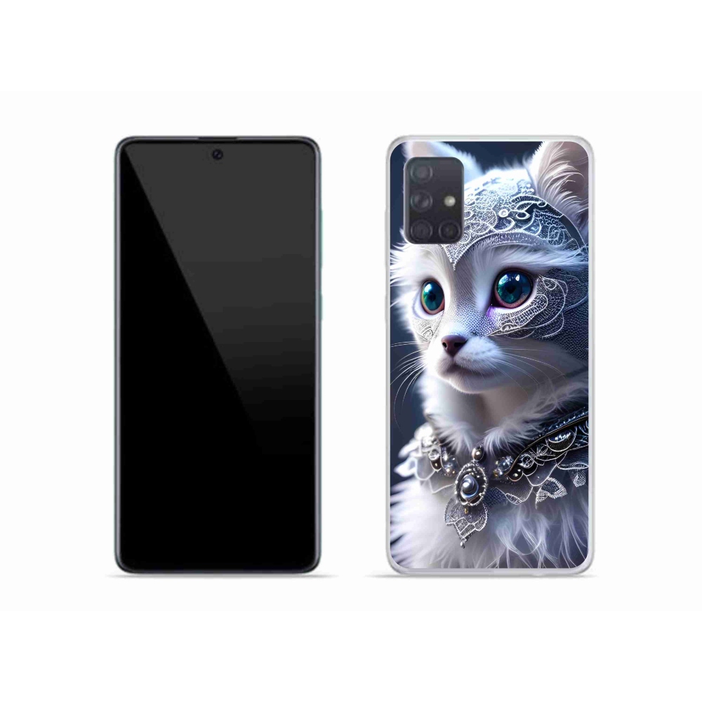 Gél védőhuzat mmCase Samsung Galaxy A51 - fehér macska