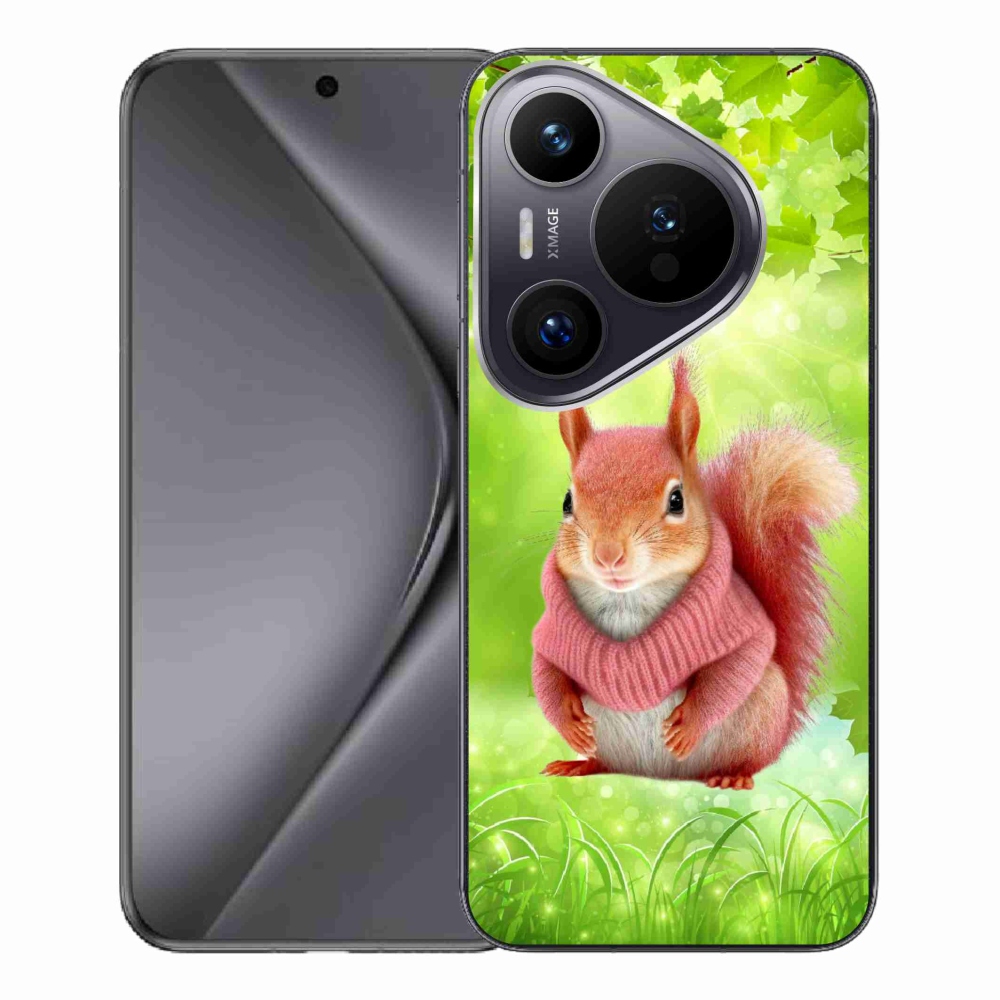 Zselés borítás mmCase a Huawei Pura 70 Pro számára - mókus pulóverben