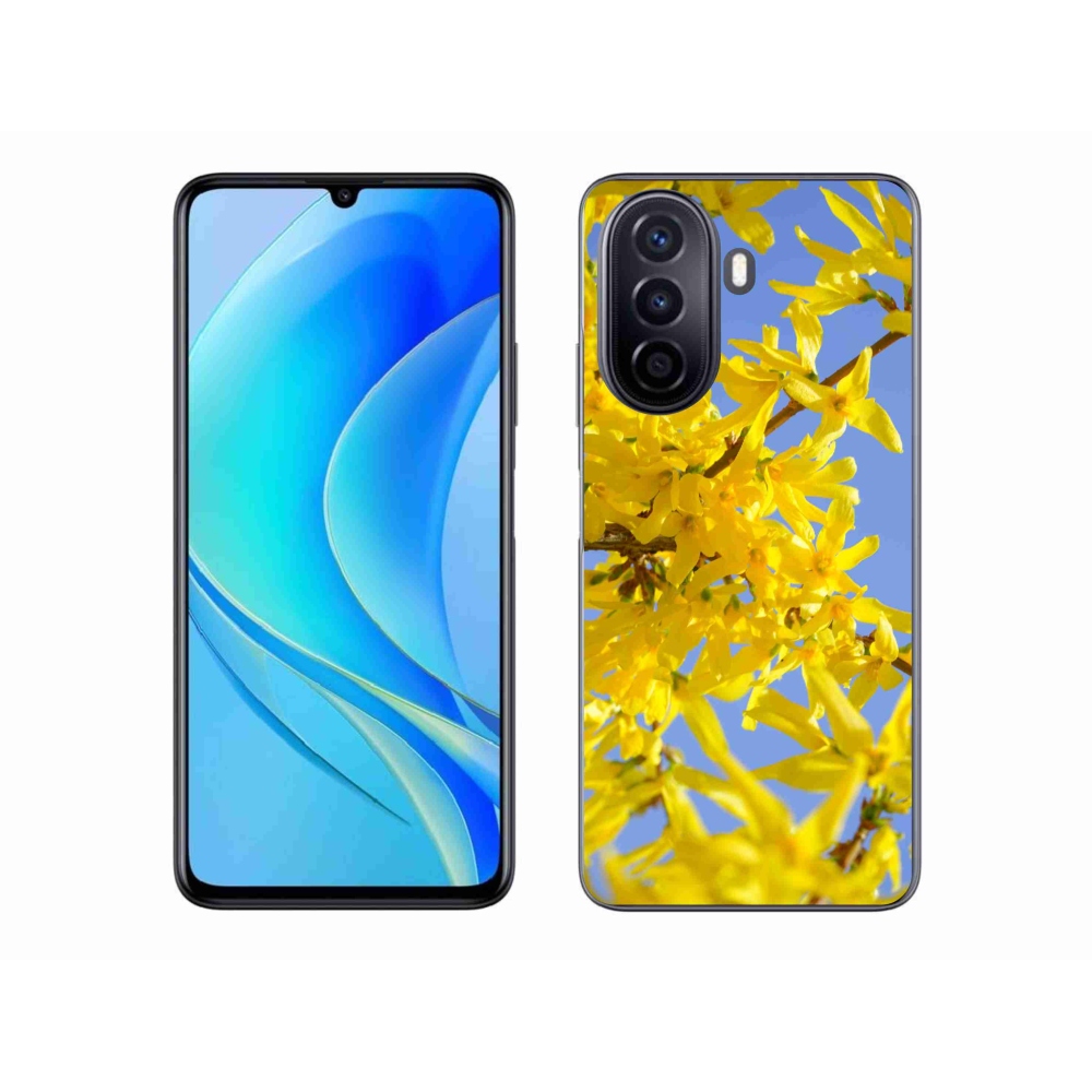 Gél borító mmCase a Huawei Nova Y70 készülékhez - sárga virágok