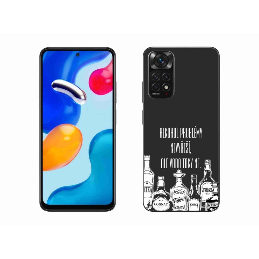 Gél borító mmCase a Xiaomi Redmi Note 11 4G-hez - vicces szöveg fekete háttérrel