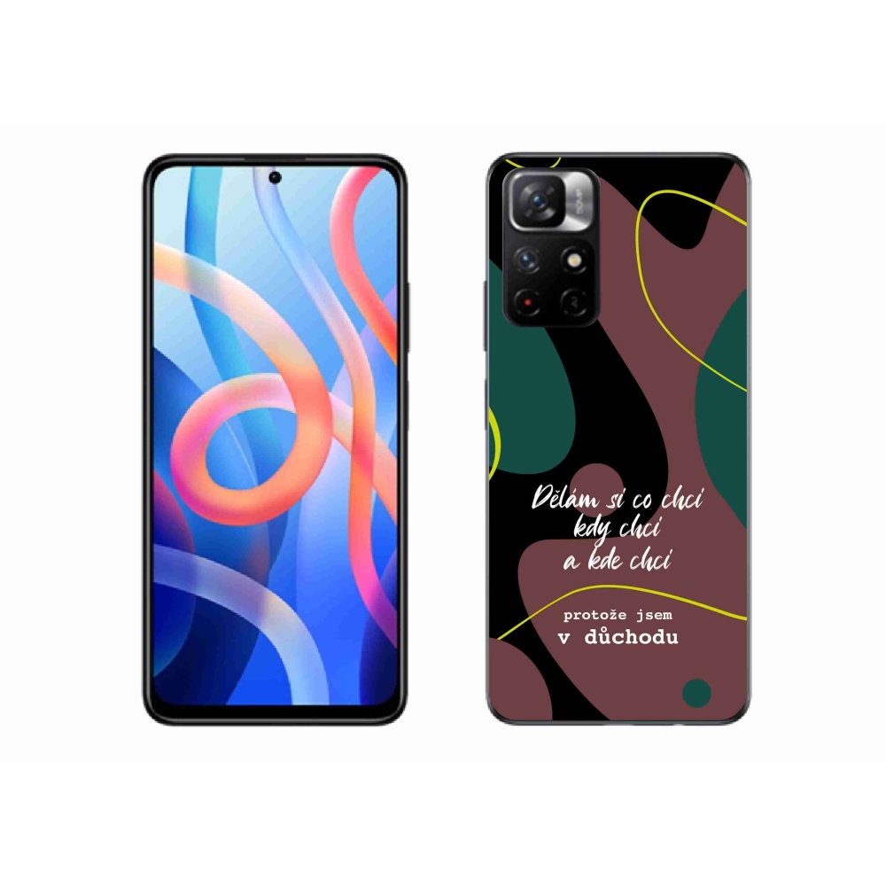 Gél borító mmCase a Xiaomi Redmi Note 11S 5G-hez - vicces szöveg 10 fekete háttérrel