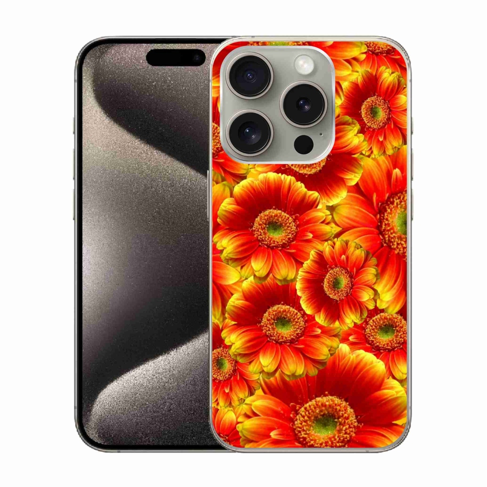 Zselés borítás mmCase iPhone 15 Pro készülékhez - gerbera 1