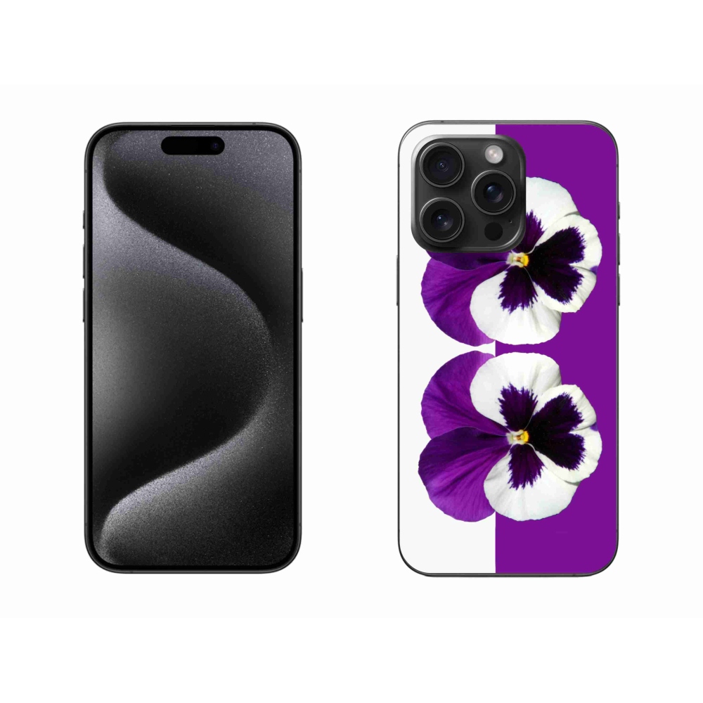 Gél védőhuzat mmCase iPhone 15 Pro Max készülékhez - lila és fehér virág
