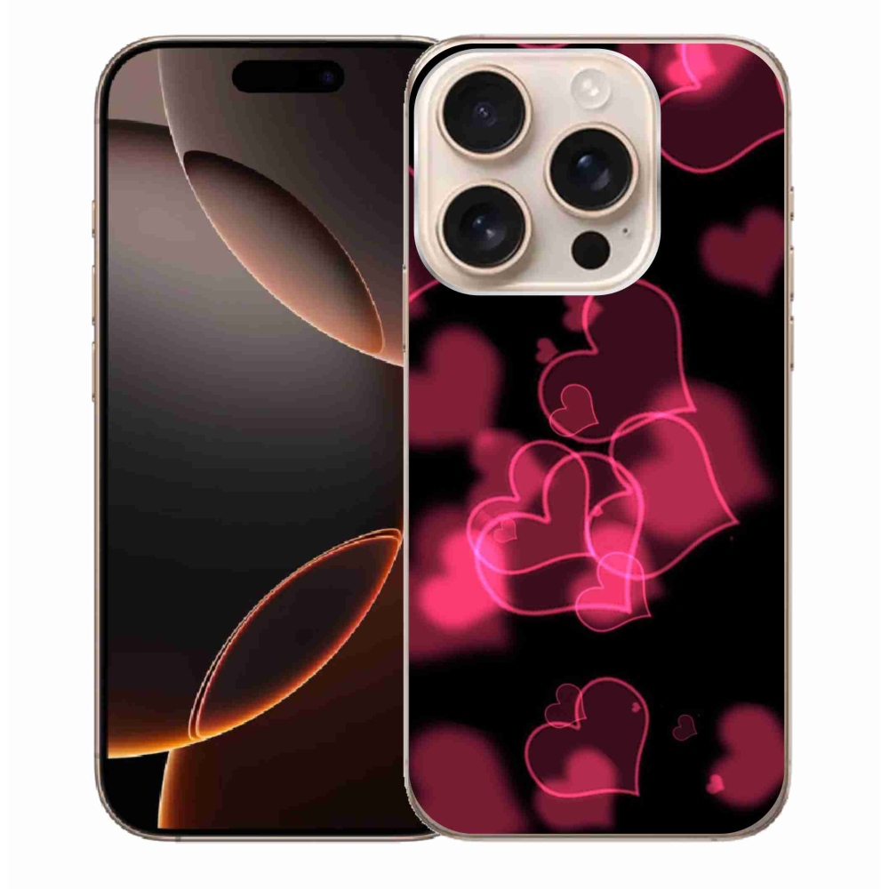 Zselés borítás mmCase iPhone 16 Pro Max készülékhez - piros szívek