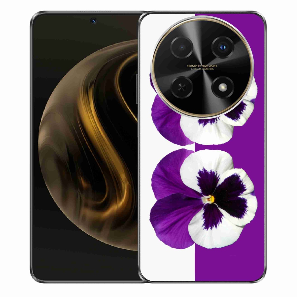 Gél borítás mmCase a Huawei Nova 12i készülékhez - lila és fehér virág
