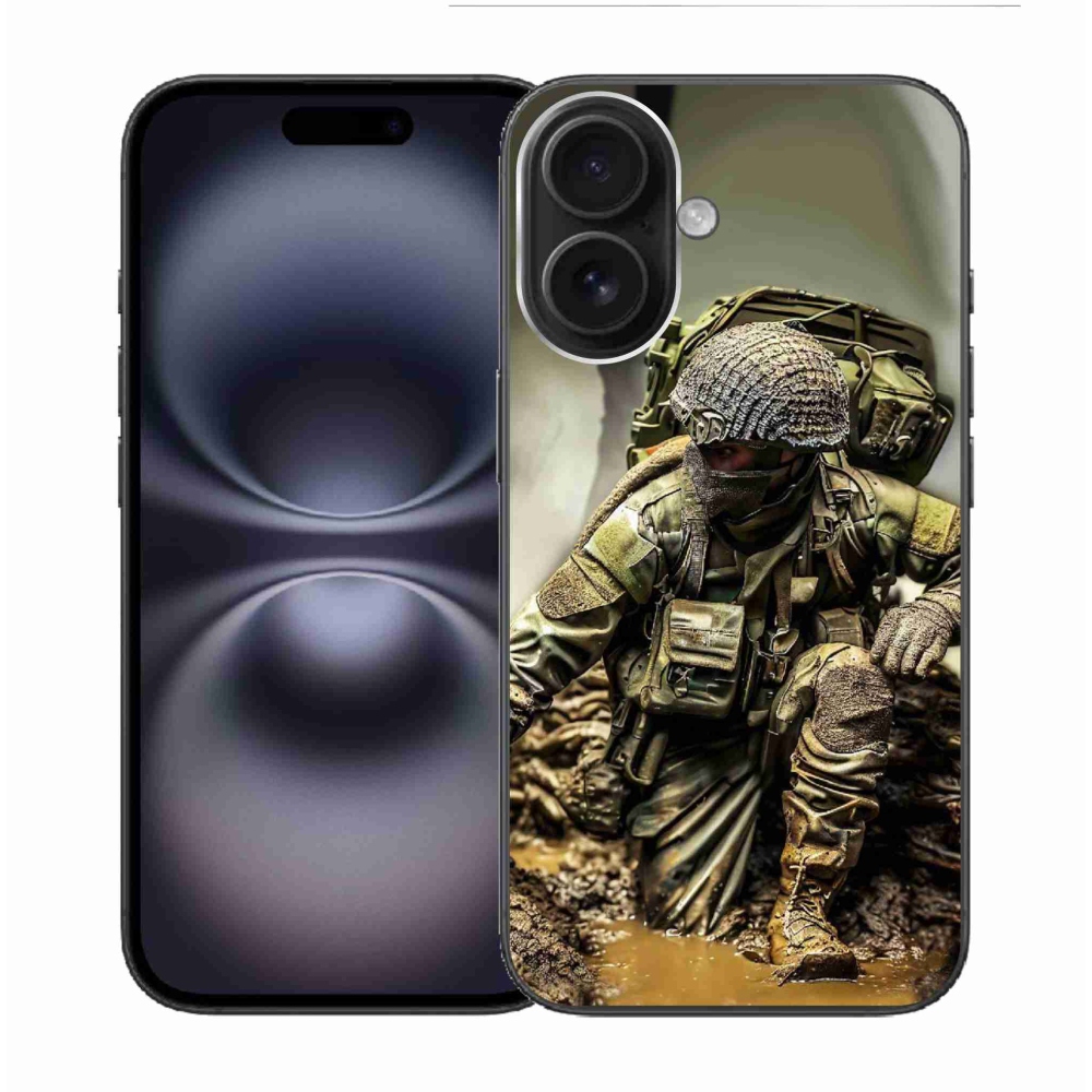 Zselés borítás mmCase iPhone 16 készülékhez - katona