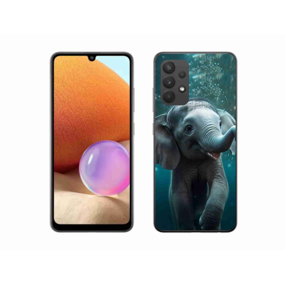 Zselés borítás mmCase Samsung Galaxy A32 4G - elefánt a víz alatt