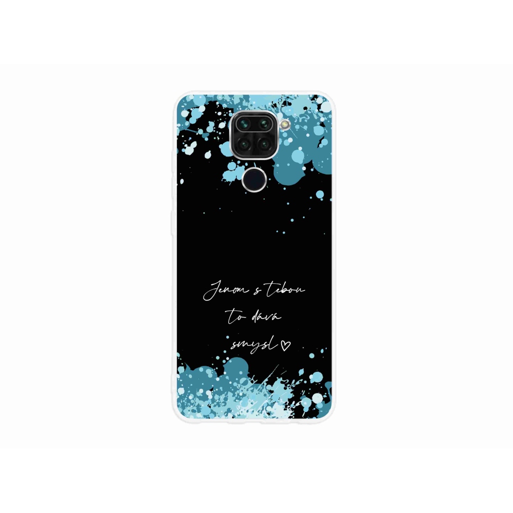 Gél borító mmCase a Xiaomi Redmi Note 9-hez - szerelmes szöveg fekete háttérrel
