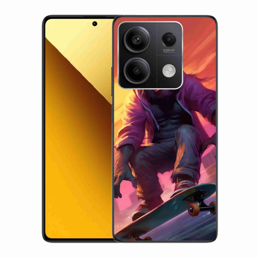 Gél borítás mmCase a Xiaomi Redmi Note 13 5G-hez - gorilla a gördeszkán