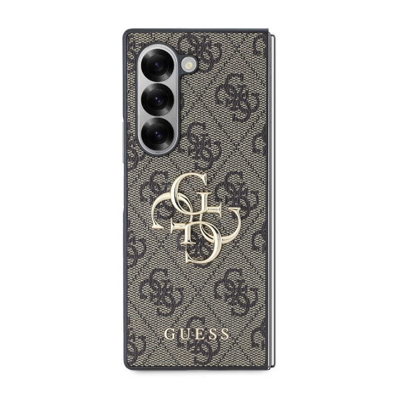 Guess PU 4G fém logós hátlap Samsung Galaxy Z Fold 6 barna barna