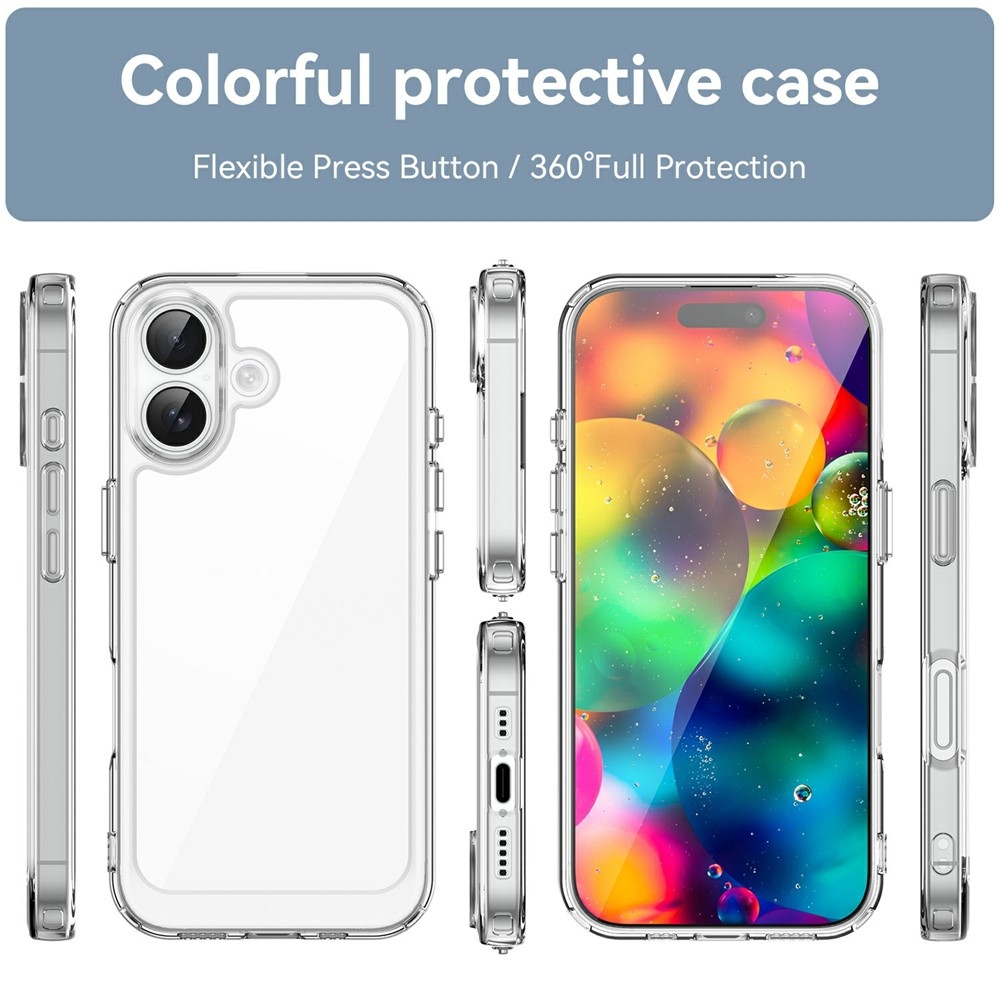Gél tok fix hátlappal iPhone 17 készülékhez - átlátszó