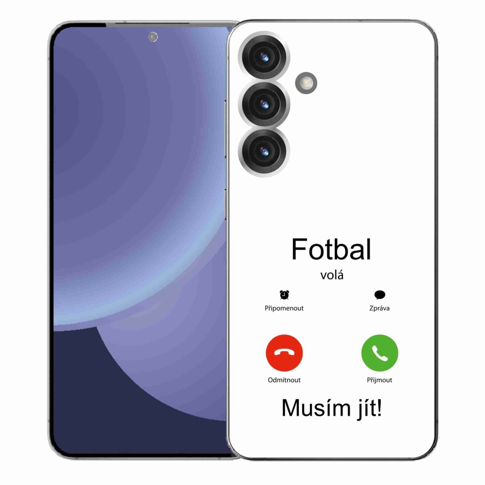 Gél borító mmCase Samsung Galaxy S25+ - futballhívások fehér háttérrel