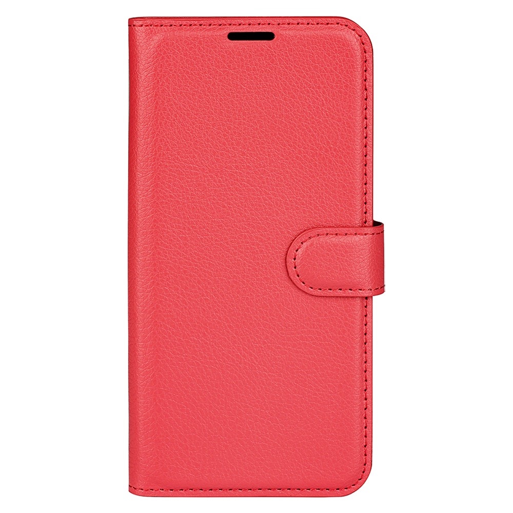 Litchi könyv tok a Xiaomi Redmi Note 14 5G-hez - piros