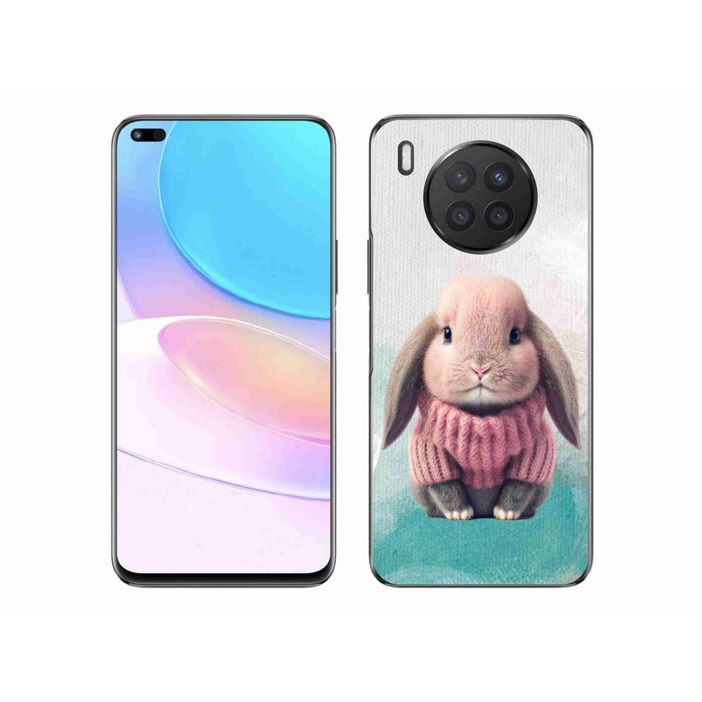 Gél borítás mmCase a Huawei Nova 8i számára - nyúl pulóverben