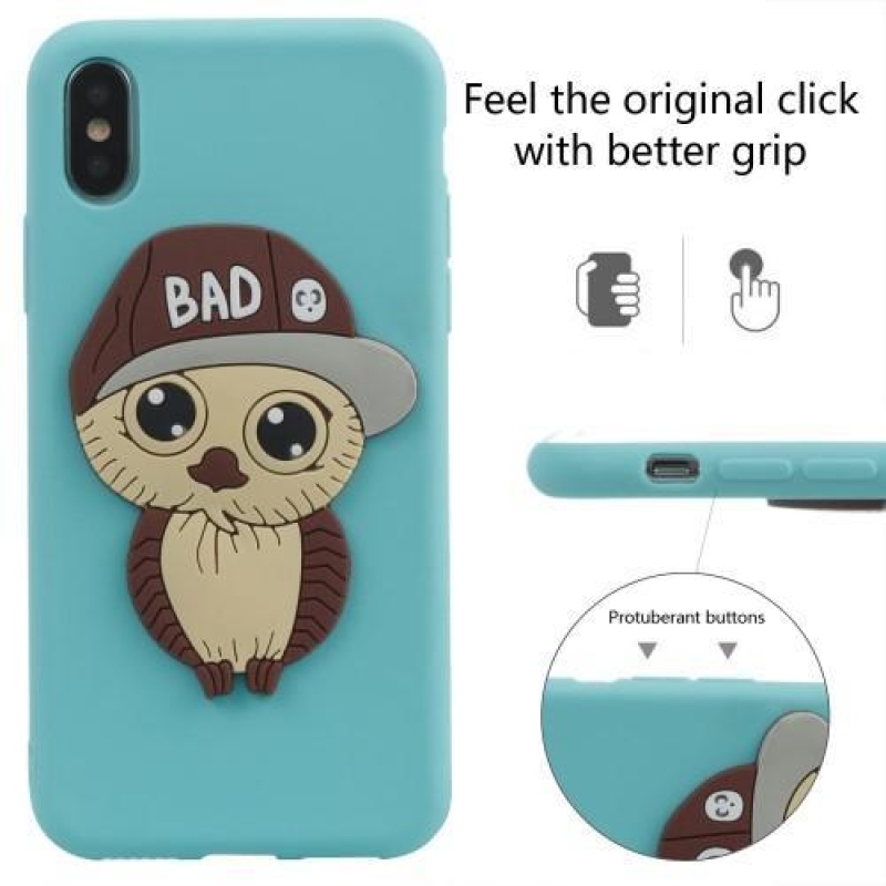 3D fiú szilikon tok iPhone X készülékhez - világoskék