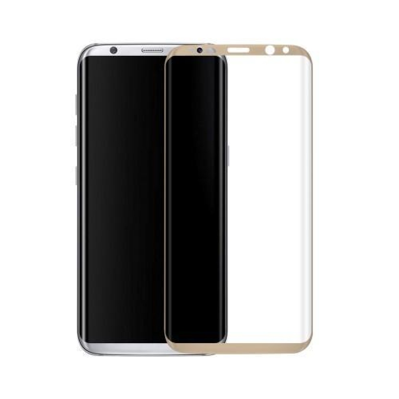 3D teljes képernyő rögzítésű edzett üveg Samsung Galaxy S8 kijelzőhöz - arany szegéllyel