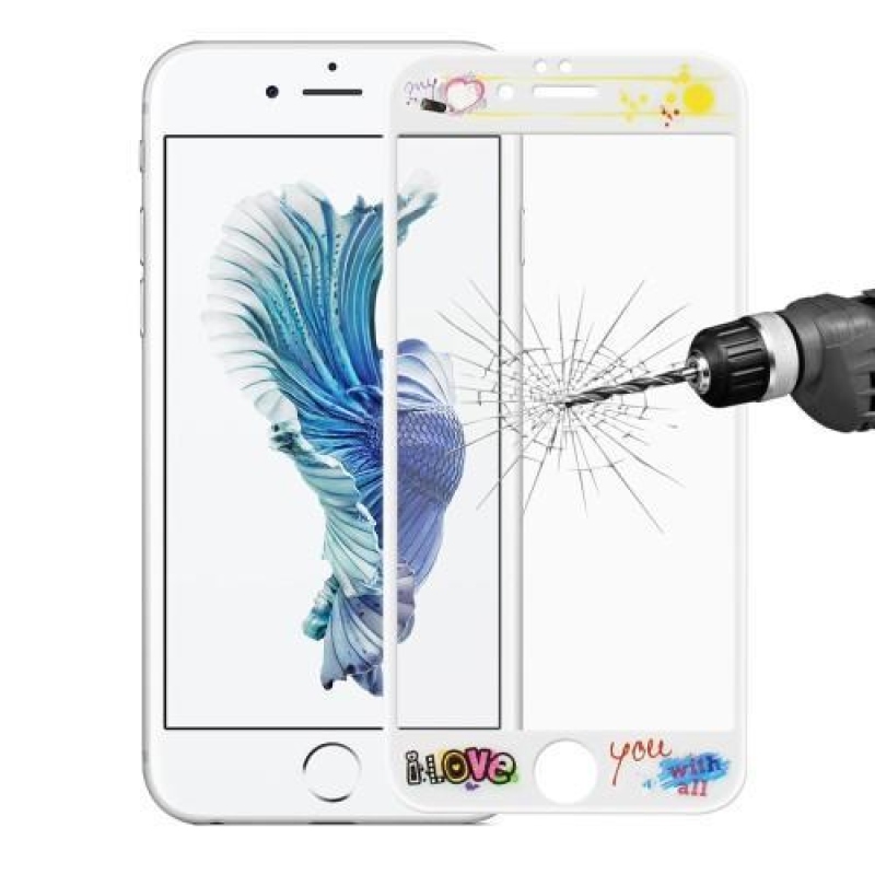 3D üveg teljes képernyő védő edzett üveg iPhone 6 Plus és 6s Plus készülékhez - i love you