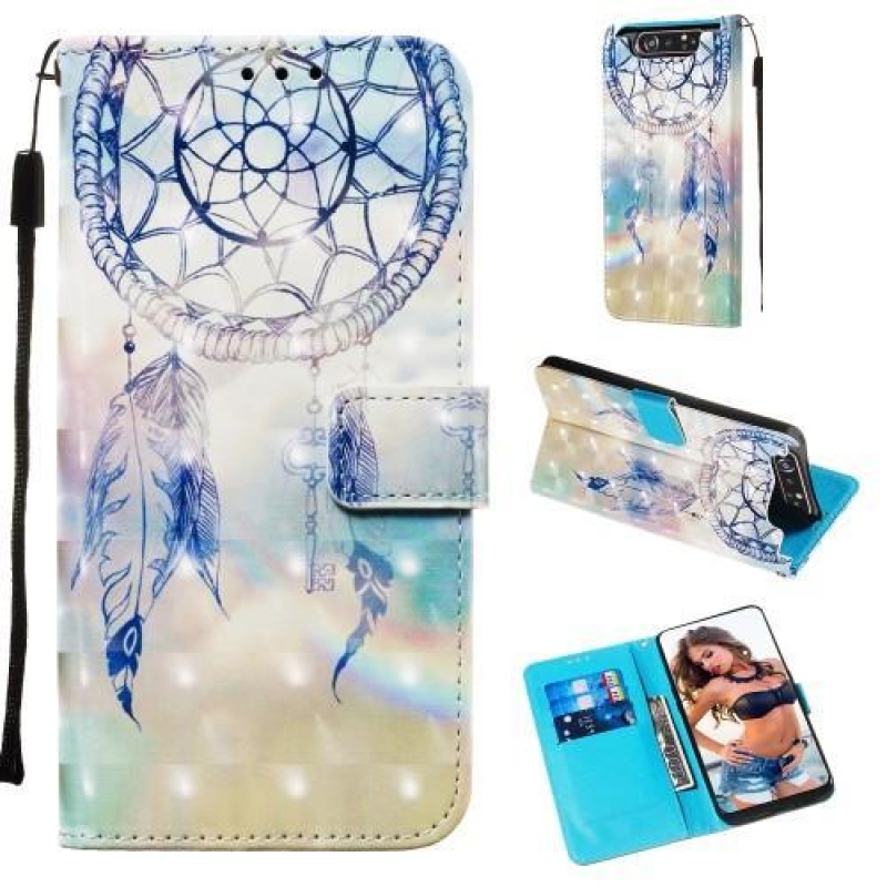3D festés PU bőr tok Samsung Galaxy A80 - álomfogó