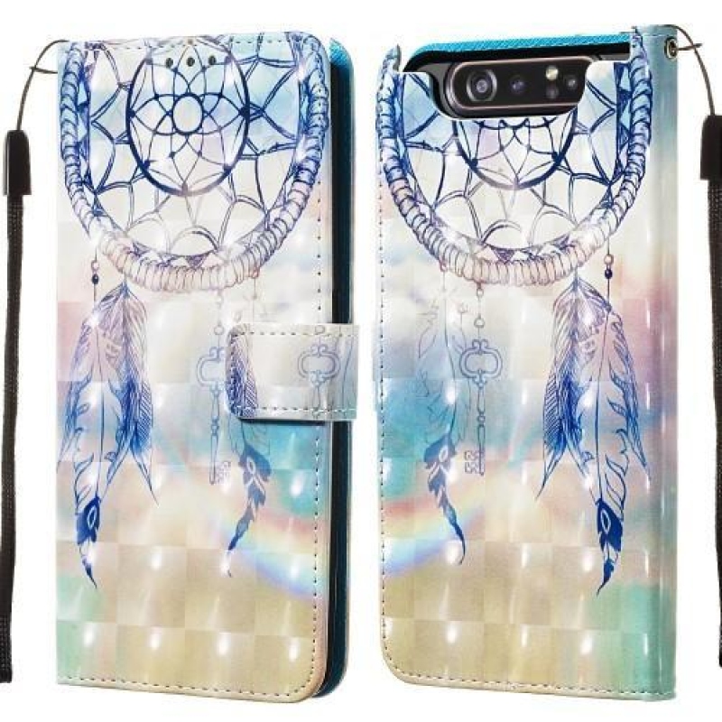 3D festés PU bőr tok Samsung Galaxy A80 - álomfogó