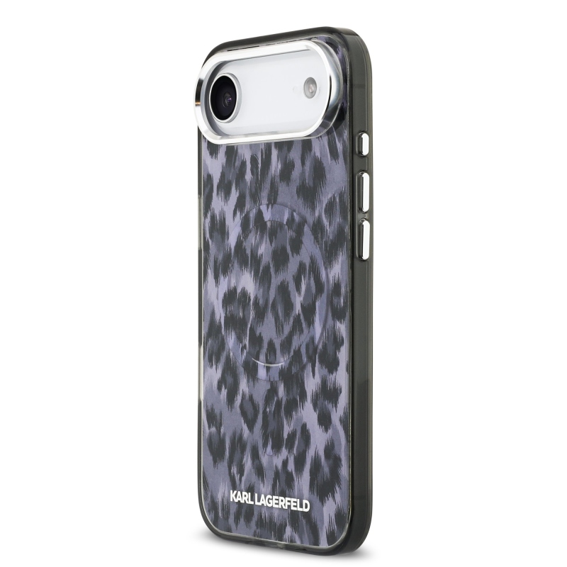 Karl Lagerfeld IML Leopard MagSafe hátlap iPhone-hoz, légszürke