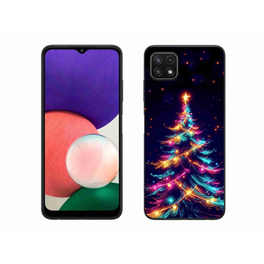 Gél borítás mmCase Samsung Galaxy A22 5G - neon karácsonyfa - Samsung Galaxy A22 5G számára