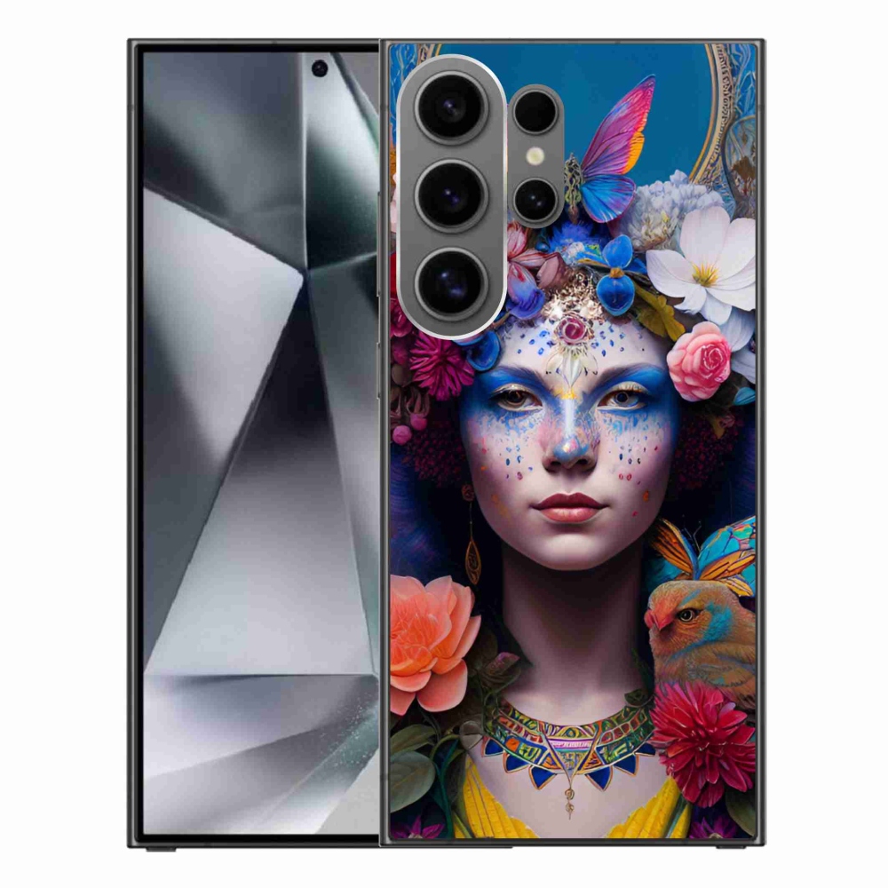 Gél borítás mmCase Samsung Galaxy S24 Ultra - nő virágokkal