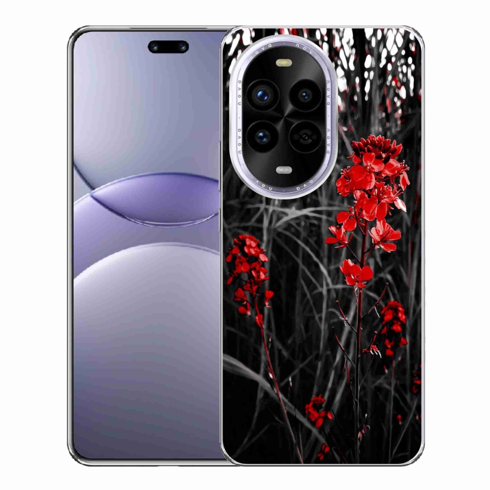 Gél borítás mmCase a Huawei Nova 13 Pro 5G - piros növényen