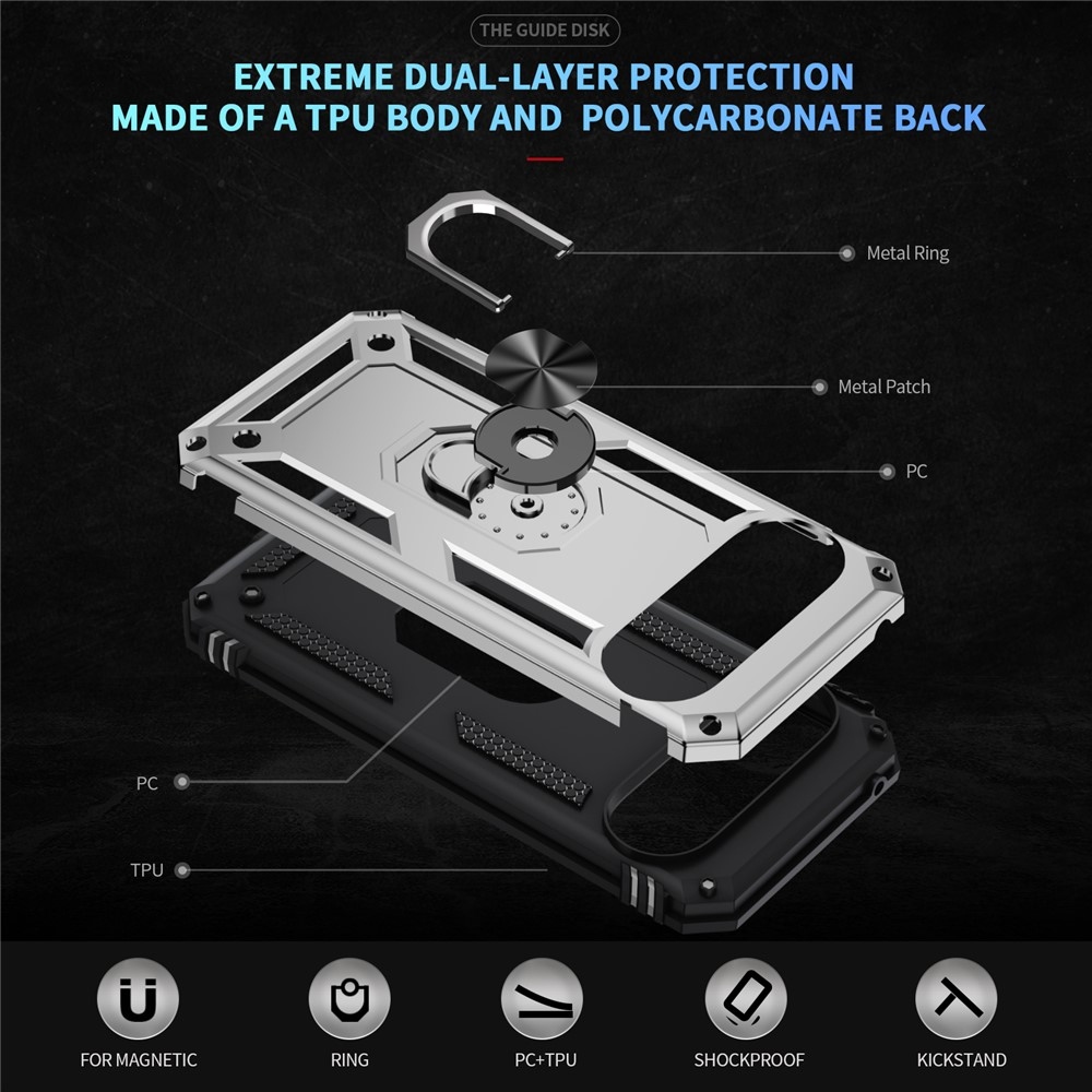 Gyűrűálló borítás a Google Pixel 10 Pro/Pixel 10 készülékhez - ezüst színű