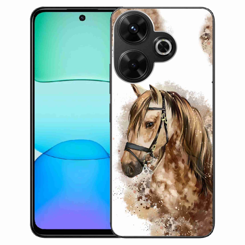 Gél borítás mmCase a Xiaomi Redmi 13 4G/Poco M6 4G - barna rajzfilm lóhoz