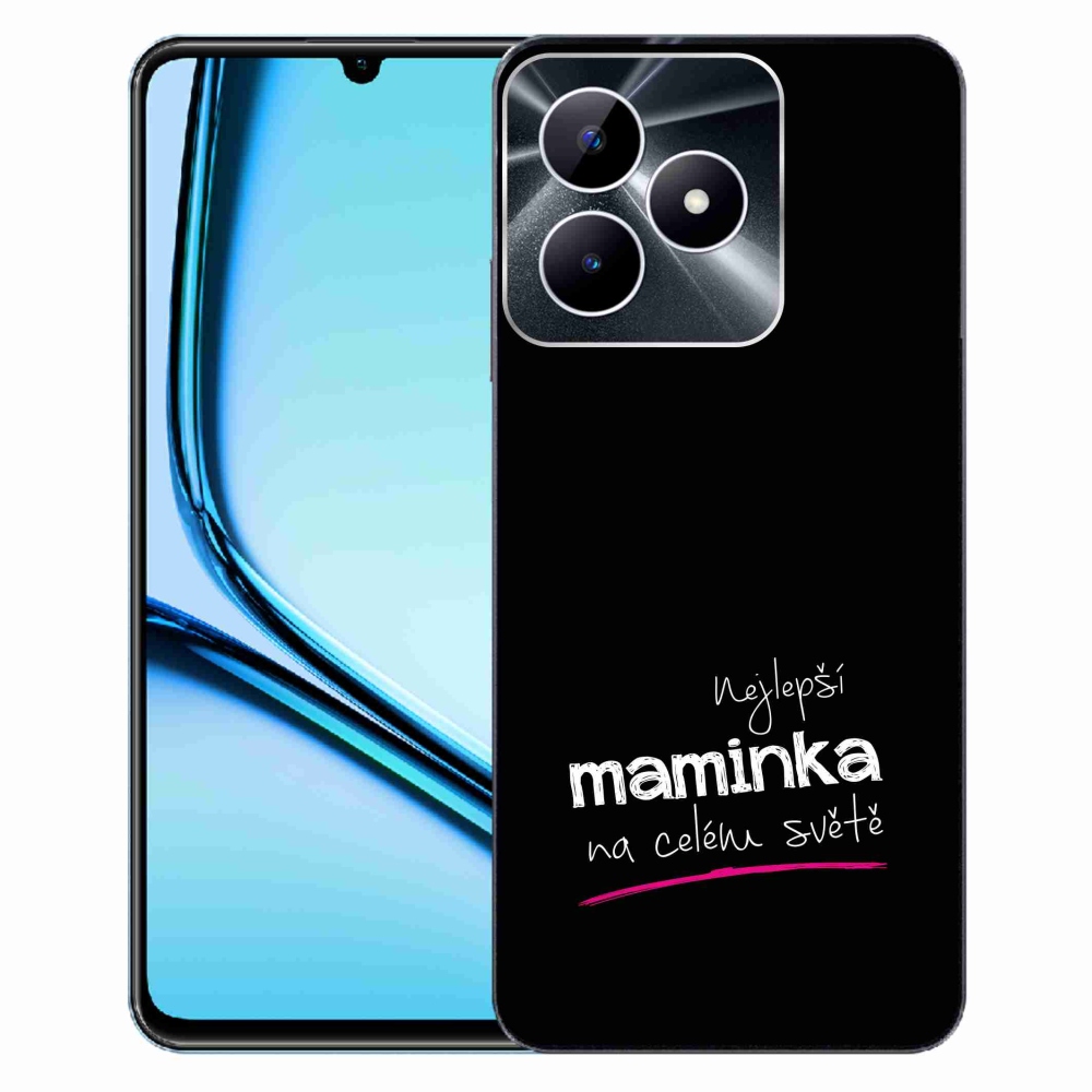 Gél borító mmCase a Realme Note 50-en - legjobb anya 4 fekete háttérrel