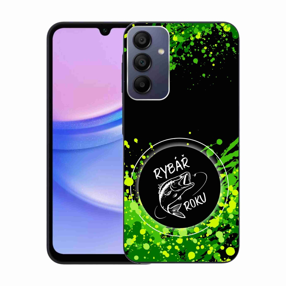 Zselés borítás mmCase Samsung Galaxy A15 4G/5G - az év horgásza fekete háttérrel